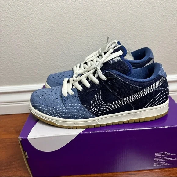 Nike SB Dunk Low Denim Sashiko Size 10.5 - Picture 3 of 12